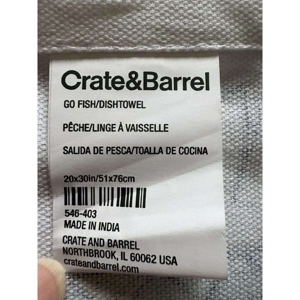 Crate And Barrel Dish Towel ‘Go Fish’